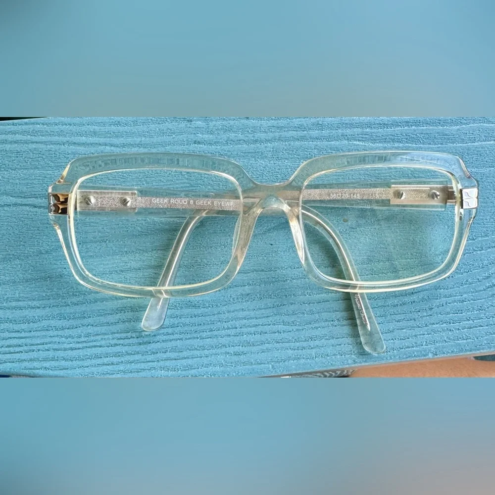 Geek Rouq 8 Eyewear Crystal Clear Full Rim Frames Only 56-20-145 Cool And Sporty